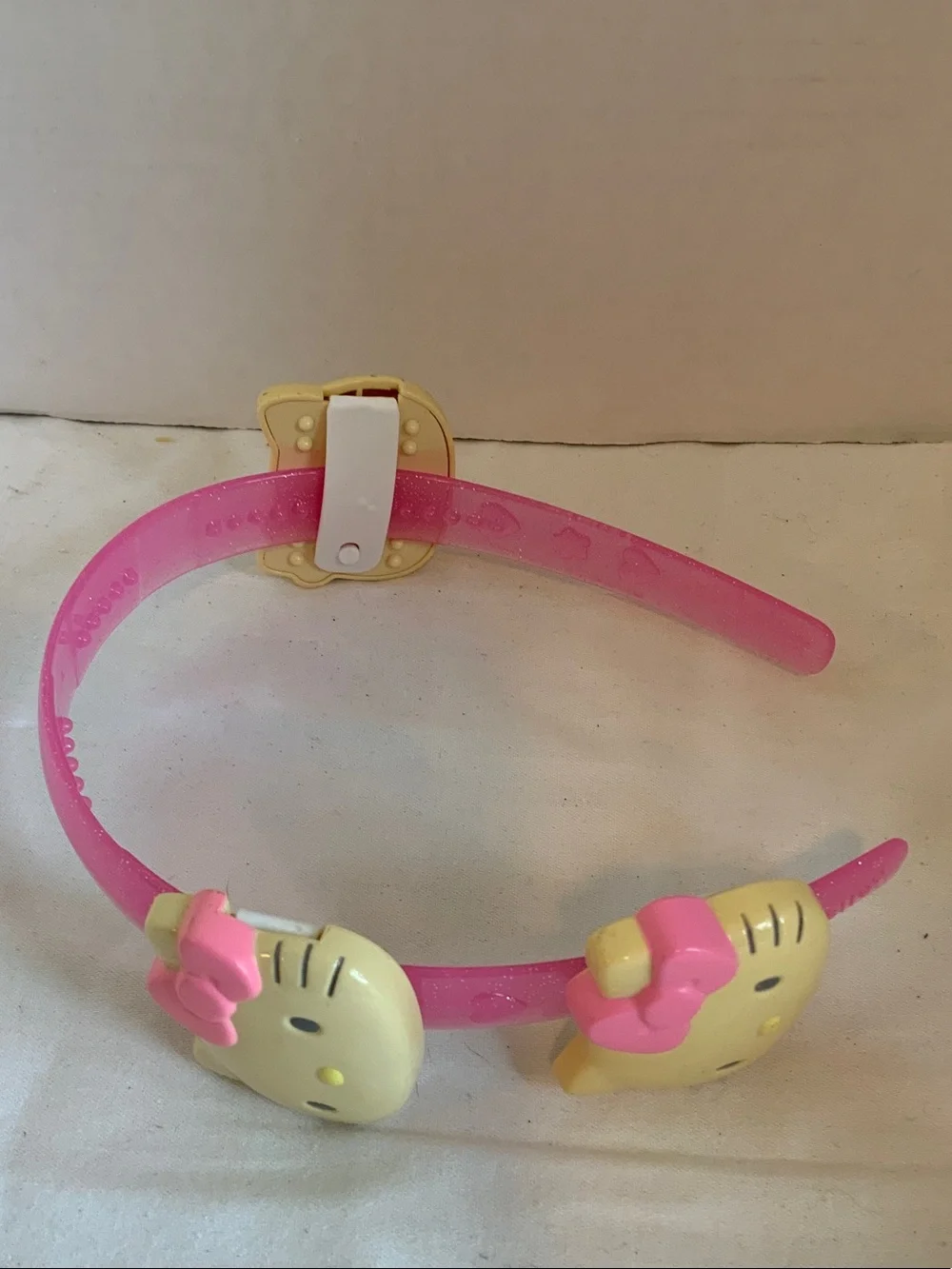 Sanrio Pink Headband with Cream Hello Kitty Accents